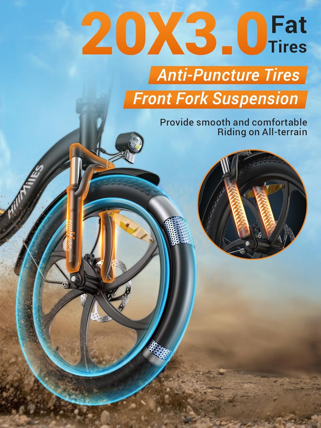 MilePort 1 Bici Elettrica Per Adulti, 36V 13AH Batteria Rimovibile 250w Motore Con 20 “*3.0” Fat Tire Pieghevole Bicicletta Elettrica, Velocità 25KM/H Gamma Fino a 100KM Città Pendolare Ebike