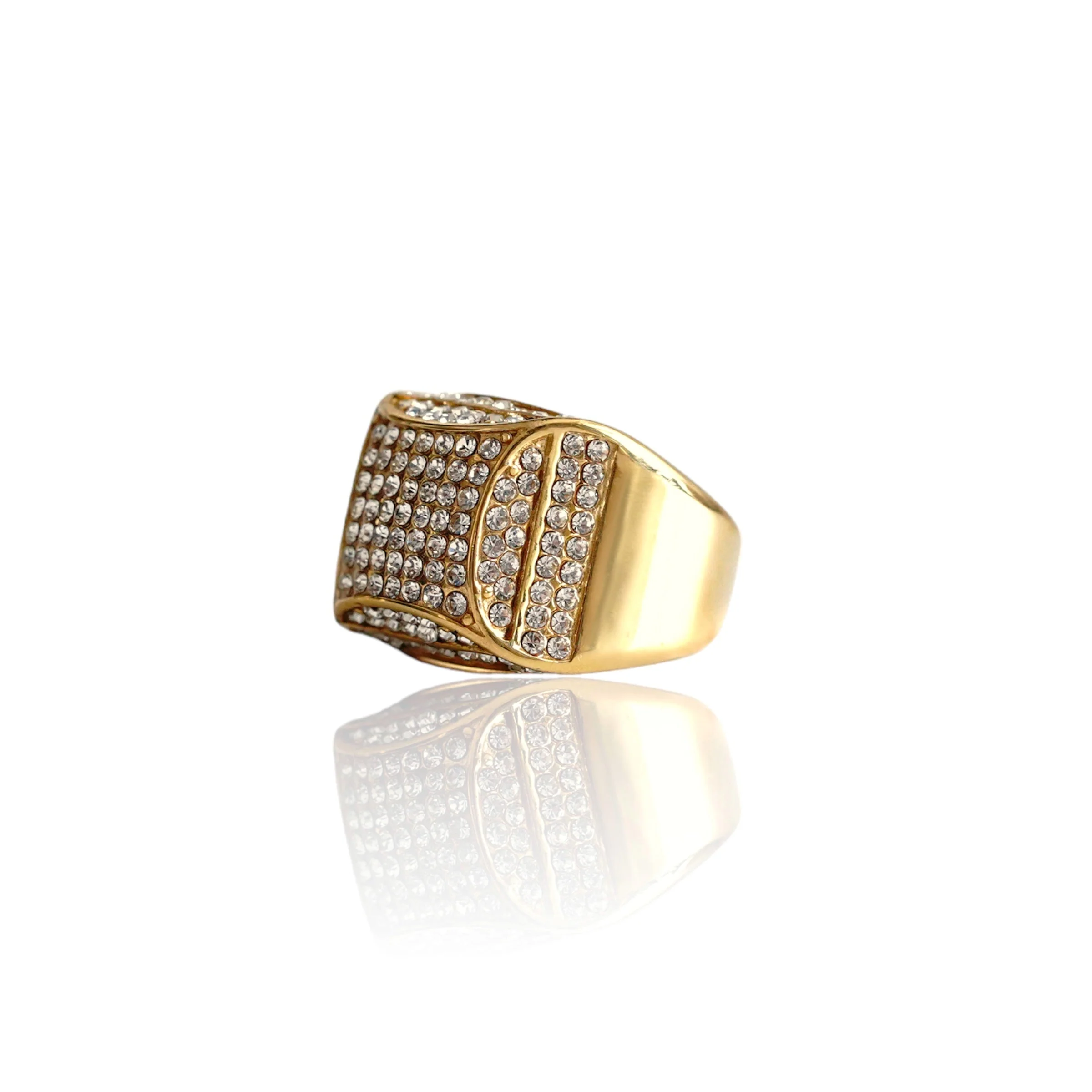 Big Daddy Bling Empire Gold Iced Out Ring