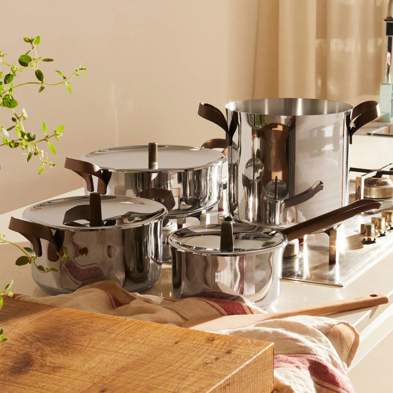 Batteria di Pentole Alessi Edo 7 Pezzi – Set Completo per Cucina Professionale