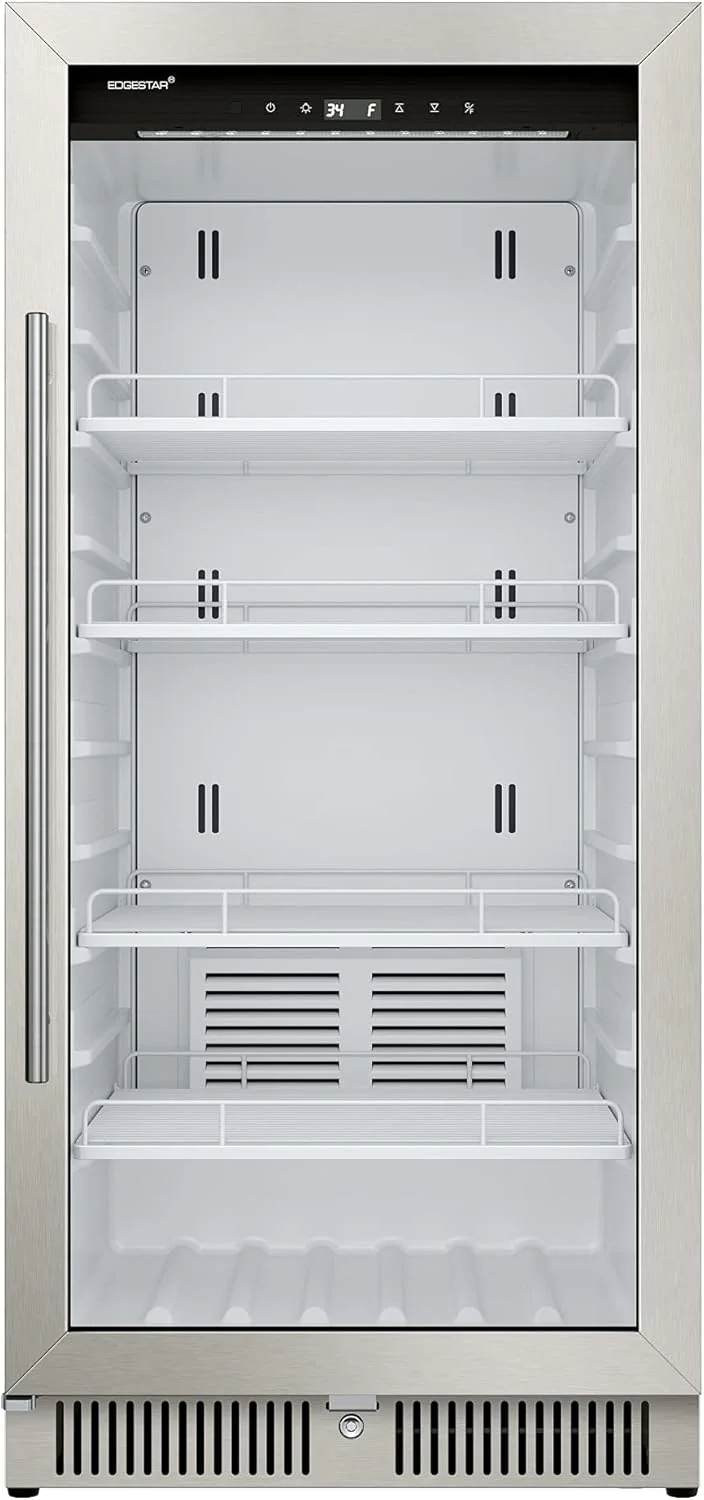 EdgeStar VBM101 22" Wide 10.1 Cu. Ft. Commercial Beverage Merchandiser �C Stainless Steel, Temp Alarm, Reversible Door
