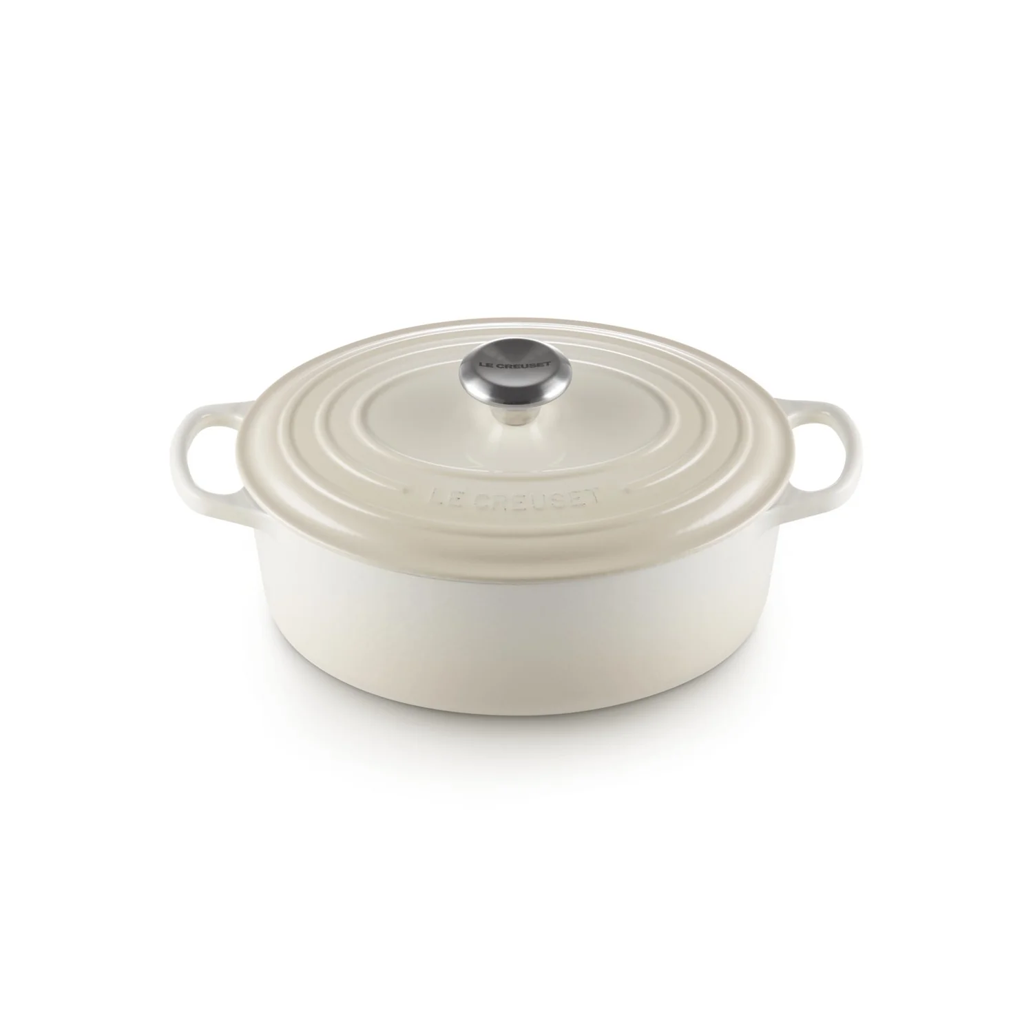 Le Creuset Pfanne Signature Bräter Oval  27 cm Meringue