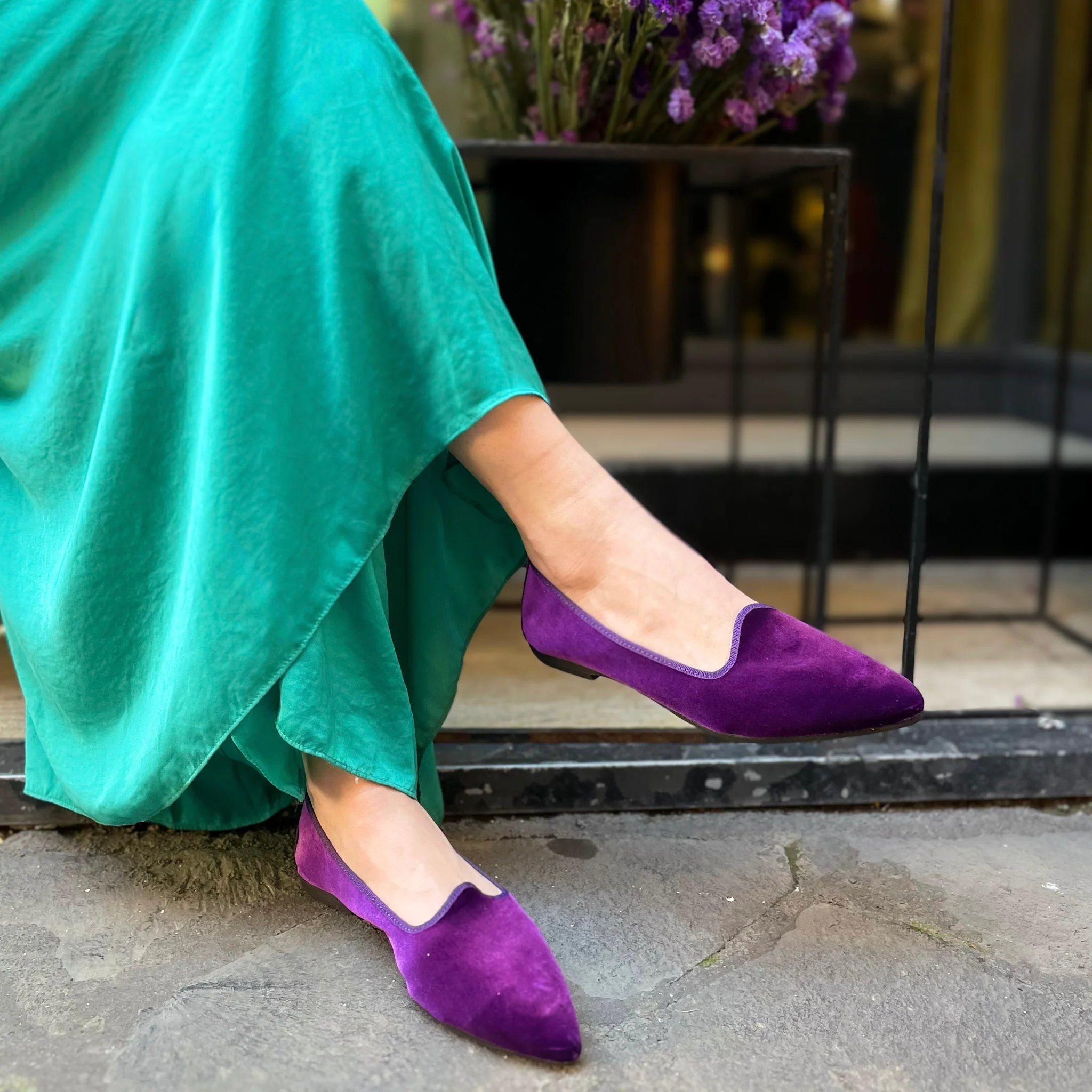 Scarpetta Flavia velluto viola