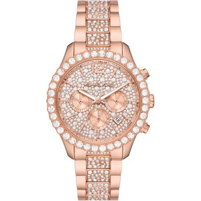 Michael Kors Layton Pavé Chronograph Rose-gold Women's Watch - MK7285