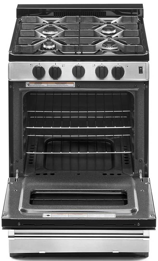 Whirlpool 24′′ Stainless Steel Freestanding Gas Range with Sealed Burners – ADA Compliant