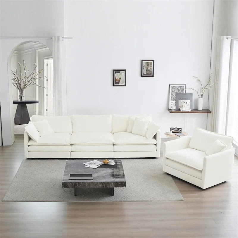 Modern 3-Piece Upholstered Sectional Sofa Set