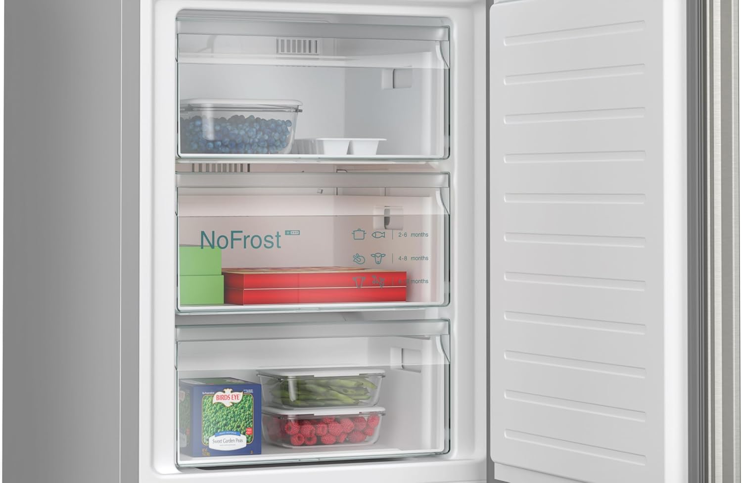 Siemens KG36N2IBF iQ300 Kühl-Gefrier-Kombination, 186 x 60 cm, 218 L Kühlen + 103 L Gefrieren, noFrost-nie wieder abtauen, hyperFresh 0 Grad, superCooling - frische Lebensmittel schnell herunterkühlen
