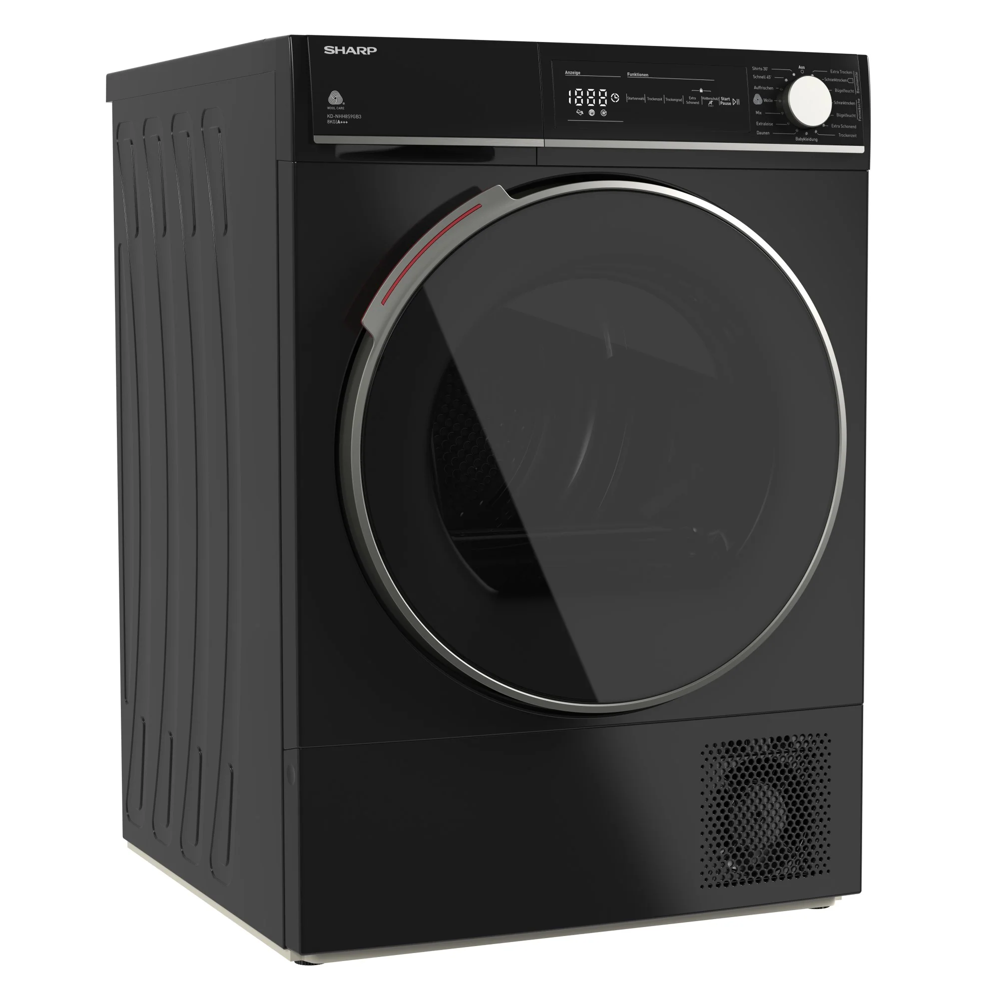 Sharp Wäschetrockner 8kg, KD-NHH8S9GB3-CH, C, schwarz