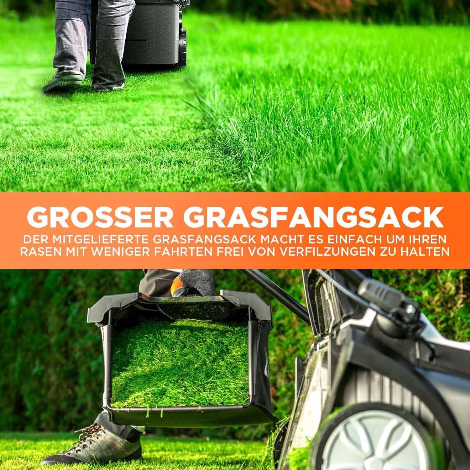 2025 Cortacésped inalámbrico U20 2 × 20V 37 cm brushless | Incluye 2 baterías de 4,0 Ah | Corte fácil hasta 300 m²