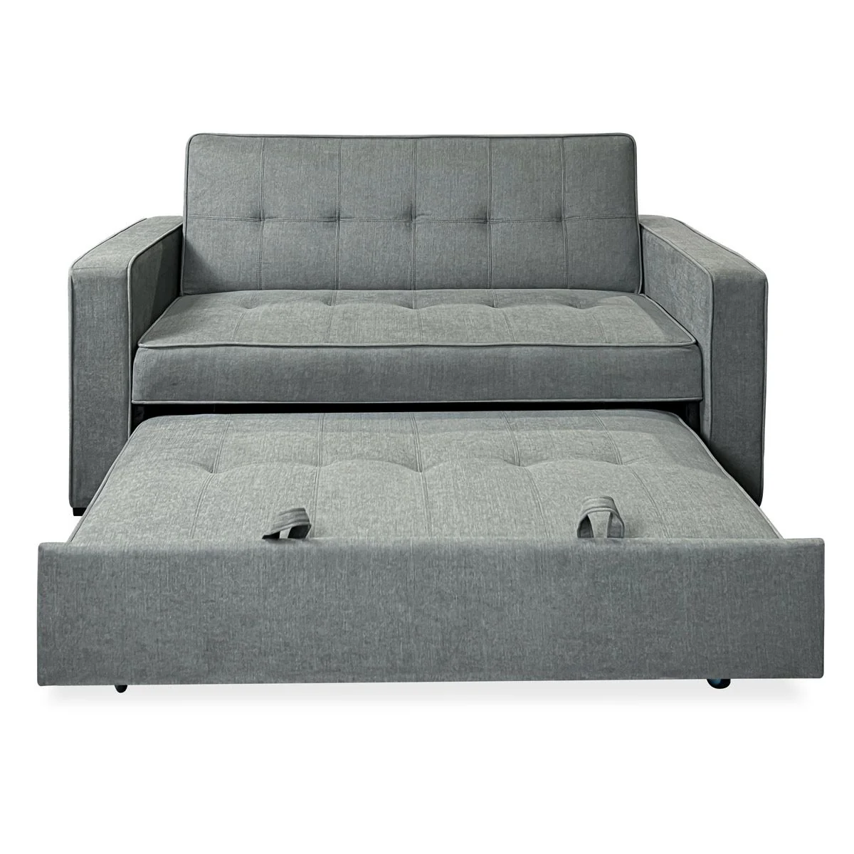 Sofá Cama De 2 Plazas Modelo Vienna Con Reposabrazos, Gris, Diseño Moderno, Práctico Y Funcional