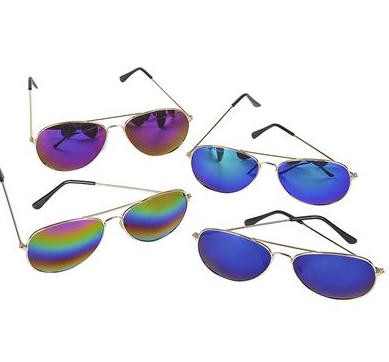 Multicolored Aviators Reflective Mirror Sunglasses 7130D