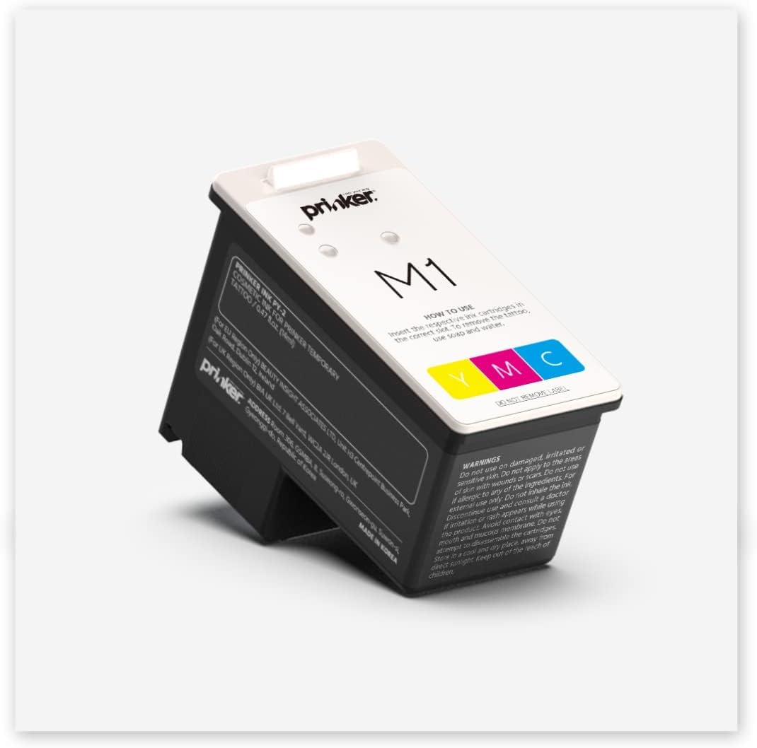 Prinker S Temporary Tattoo Device with Black Ink, Water-Resistant, Compatible with iOS & Android, Includes Battery & Charger