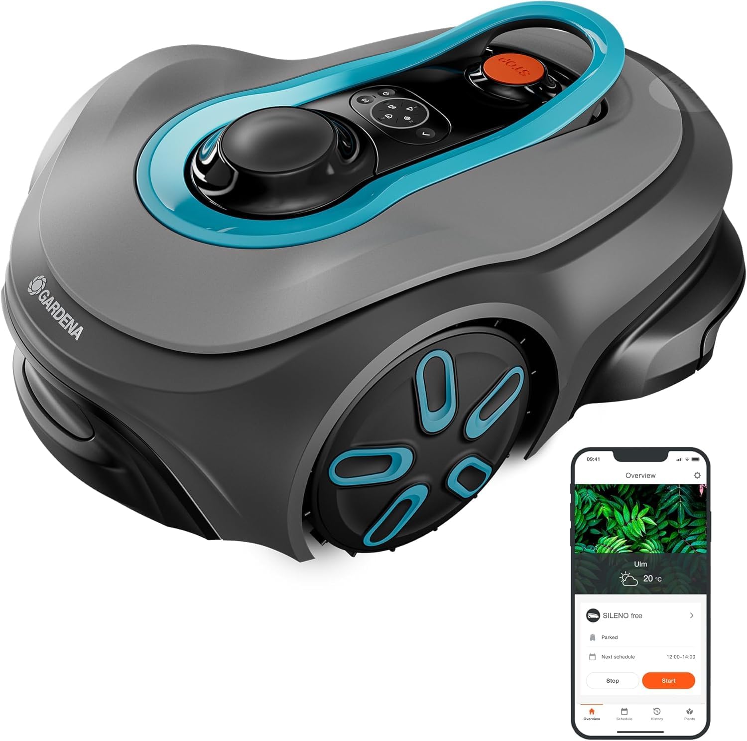 Gardena smart SILENO Free Set 750 m² Mähroboter, kabellos, für Rasenflächen bis 750 m², LONA Intelligence, ohne Begrenzungskabel, leiser Betrieb, intelligenter Mäher mit App Steuerung (19924-47)