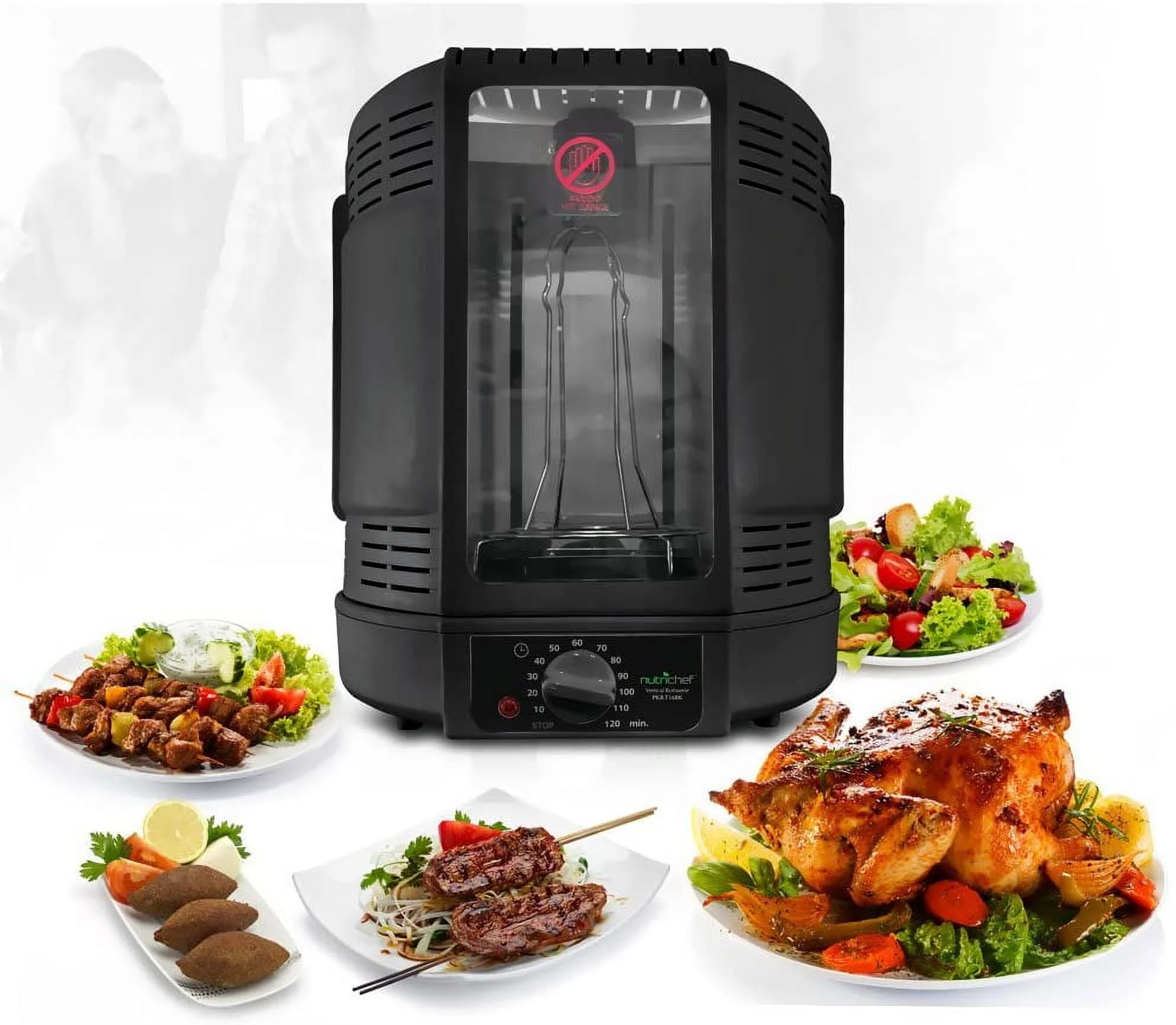 Vertical Countertop Rotisserie Rotating Oven (Black)
