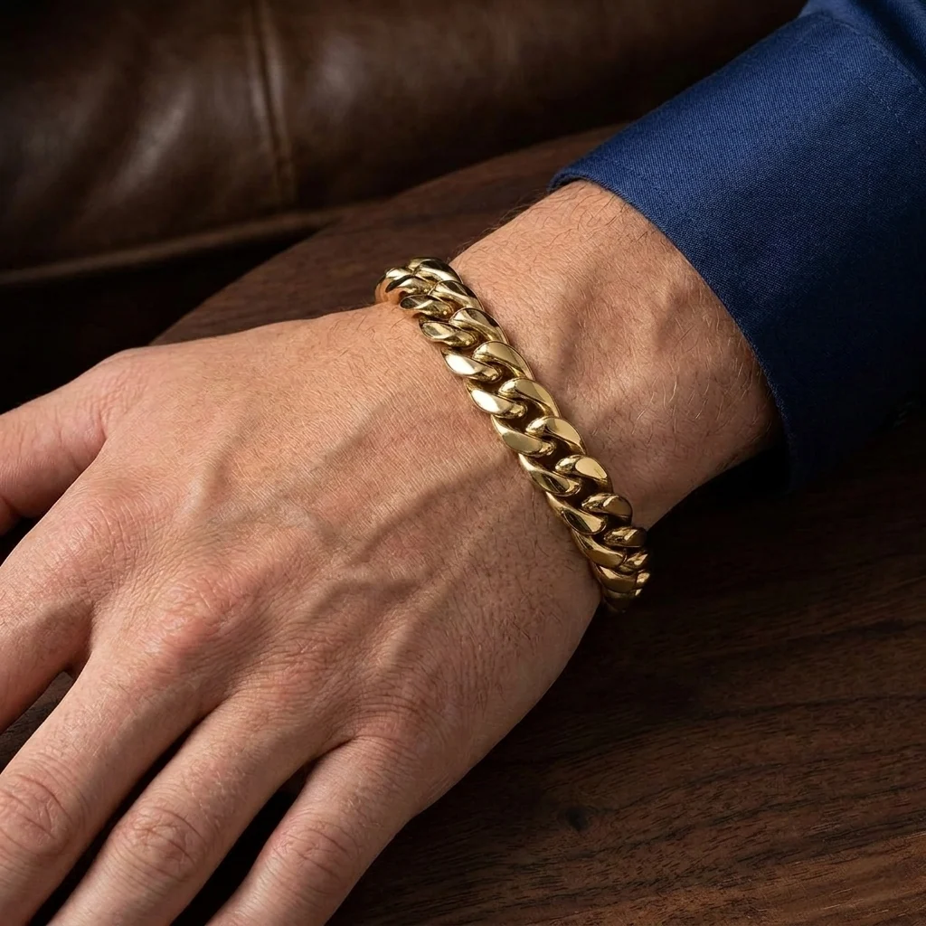Big Daddy 12MM Cuban Link 18K Gold Bracelet