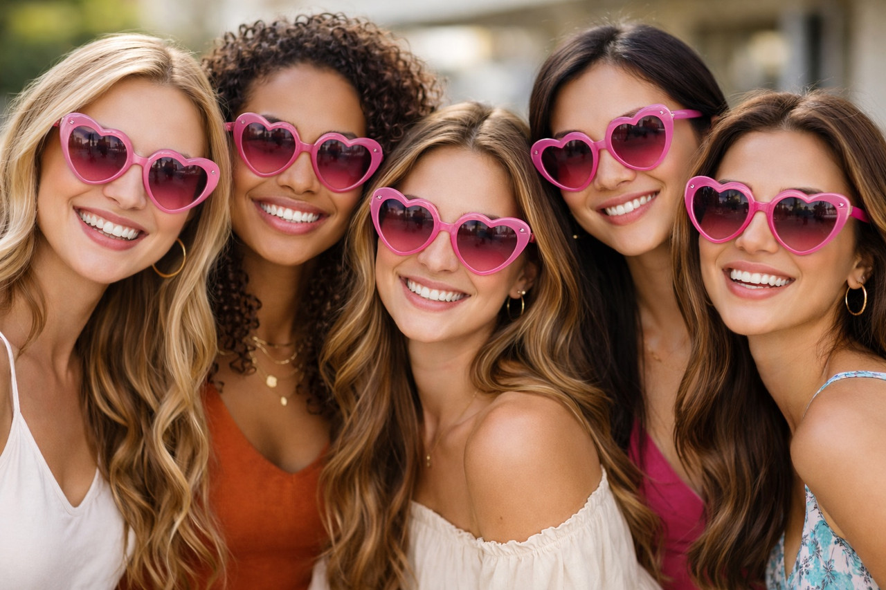 Pink Heart Sunglasses Bulk | 1023
