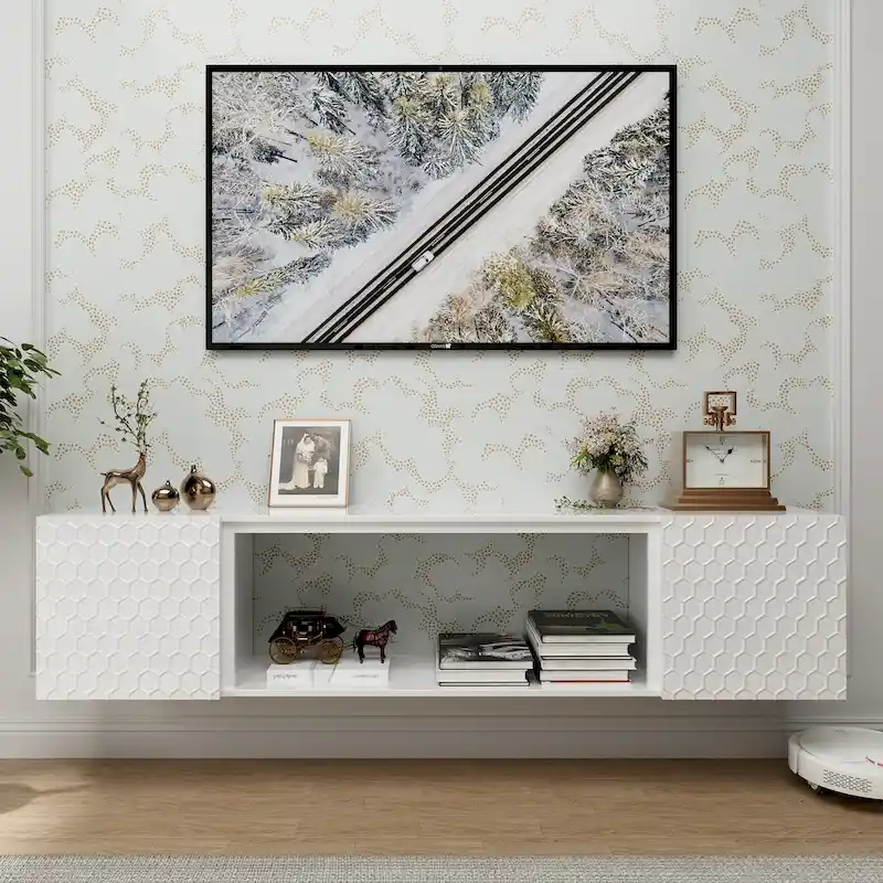 67-Inch Wall-Mounted Floating TV Stand for TVs Up to 80 Inches