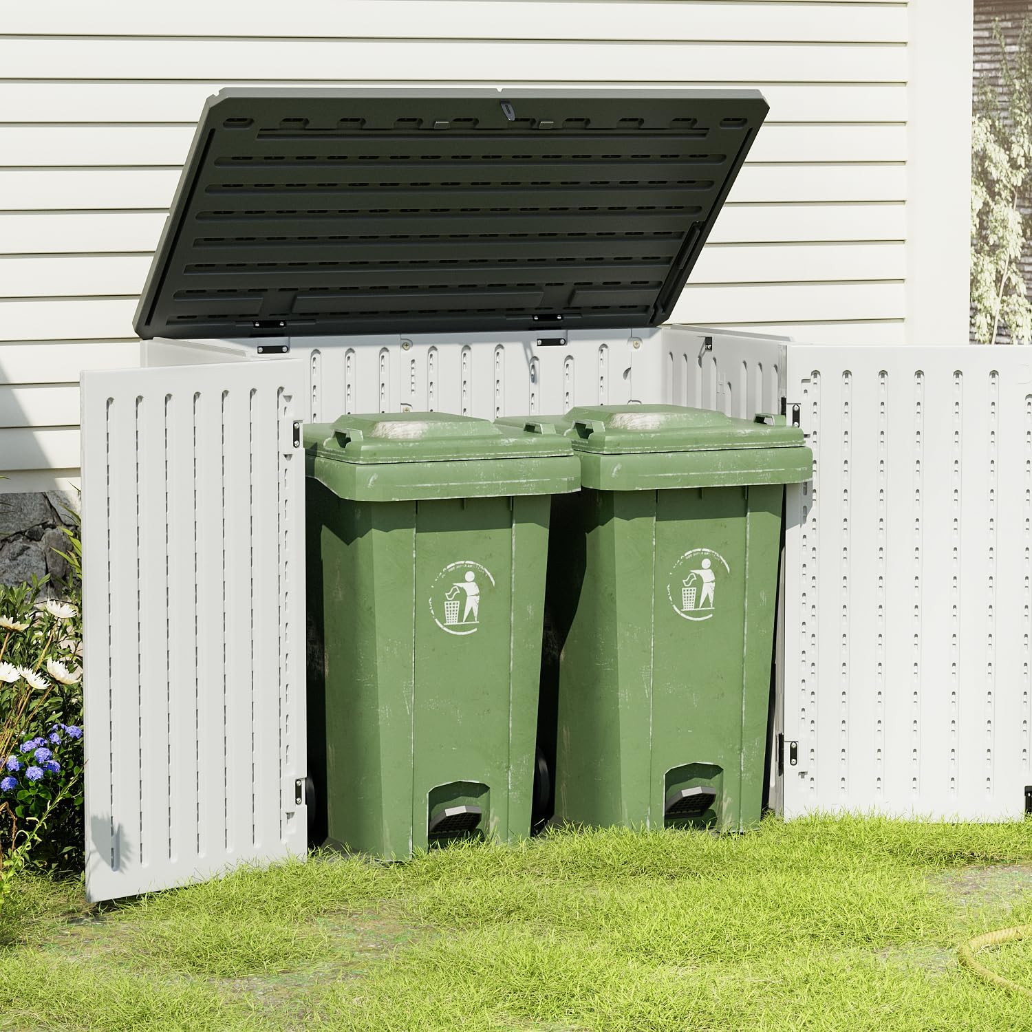 50-in L x 29-in 202- Gallons Gray Plastic Deck Box