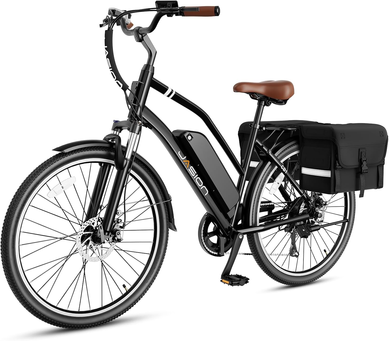 Jasion CB1 Electric Bike for Adults, 1000W Motor Peak Ebike, 450Wh Removeable Battery, 26'' City Cruiser Bicycle, 22 MPH Commuter Women Ebike, 7-Speed Gear