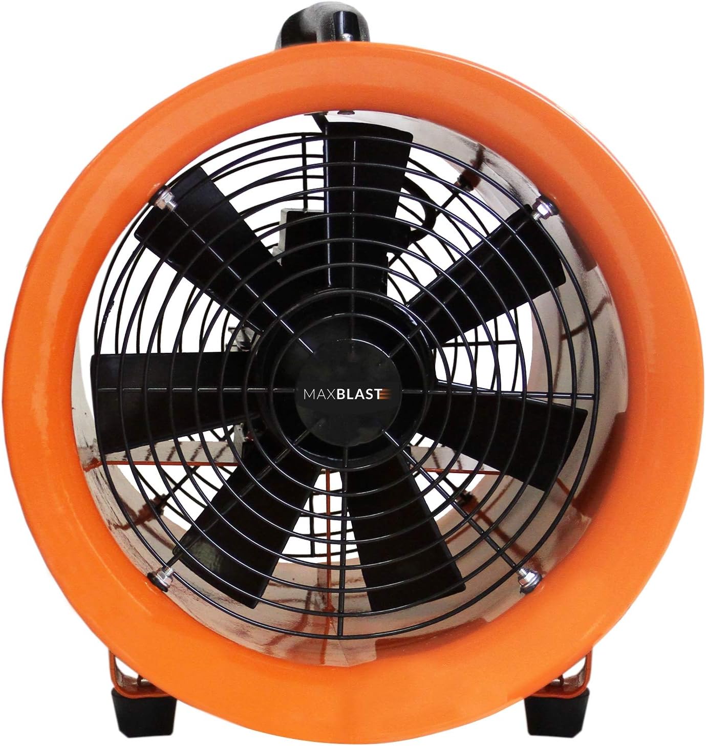 MAXBLAST Industrieventilator 3900m³/h, 2800–3300U/min mit 6m Schlauch – Axialventilator 300mm 550W, Bauventilator, Baulüfter & Baugebläse für Baustelle, Werkstatt und Staubabsaugung