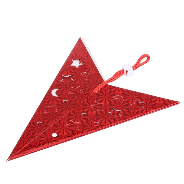 30cm Diagonal (Full Extended) Christmas Decoration 3D Holographic Paper Pentagram, Random Color Delivery, 60cm