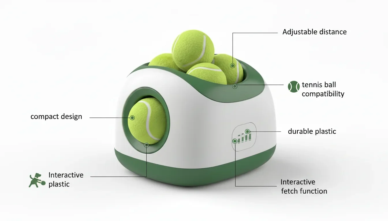 Automatic Dog Ball Launcher, Interactive Fetch Machine with Adjustable Distance