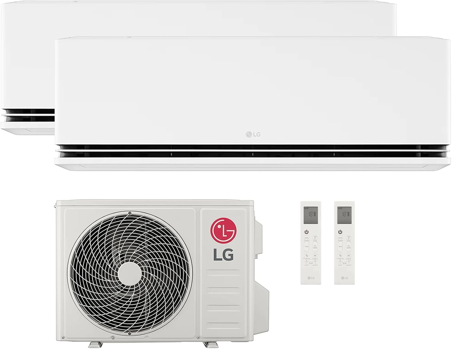 LG Aire Acondicionado Dual Split DualCool Deluxe WiFi 9000 + 9000 Btu, Climatizador con Bomba de Calor Inverter R32, A+++/A++, 2 Unidades Interiores y 1 Exterior, Blanco
