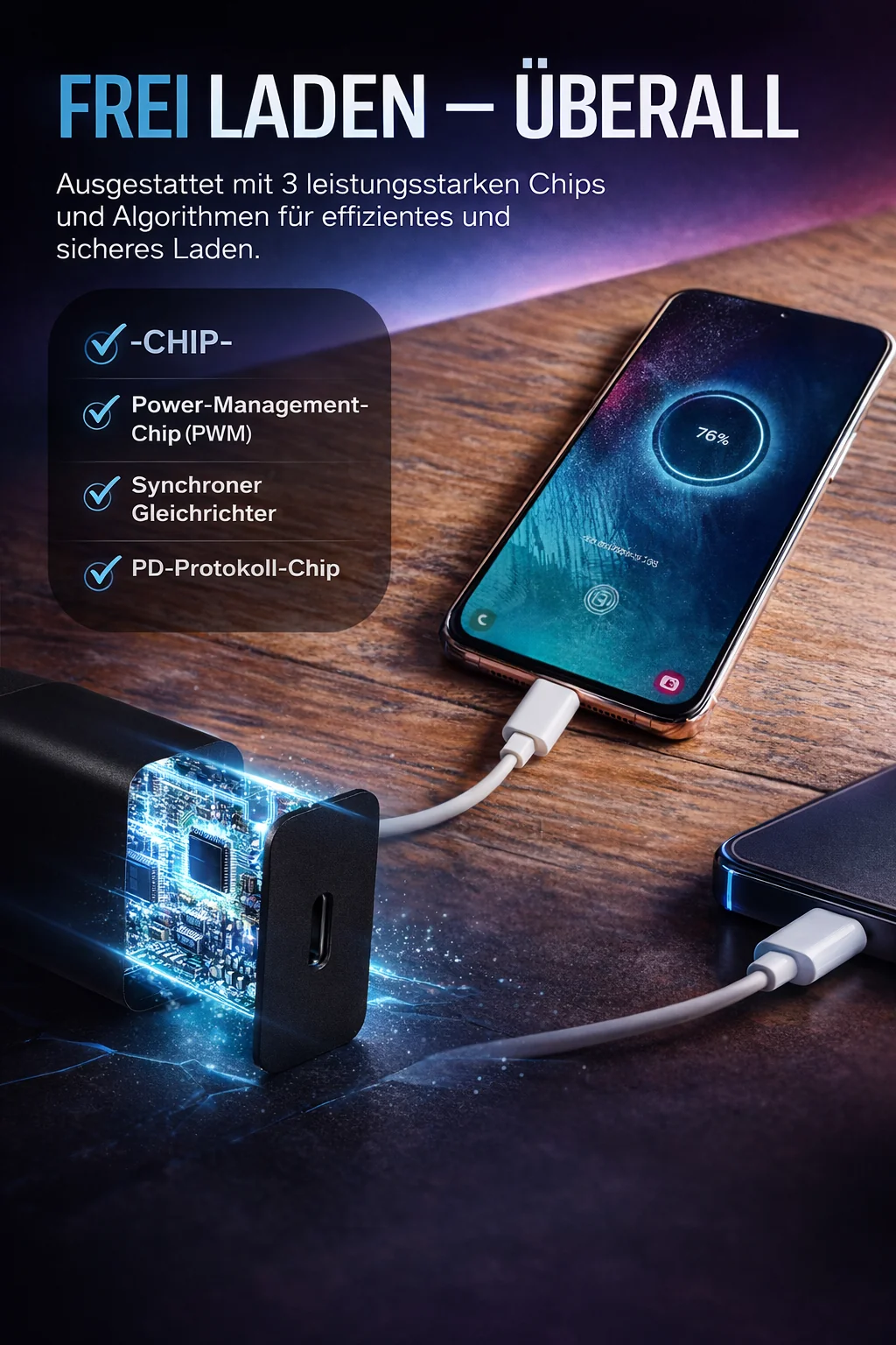 25W USB-C Ladegerät mit Kabel �?Netzteil, Adapter & Schnellladestecker für iPhone & Samsung
