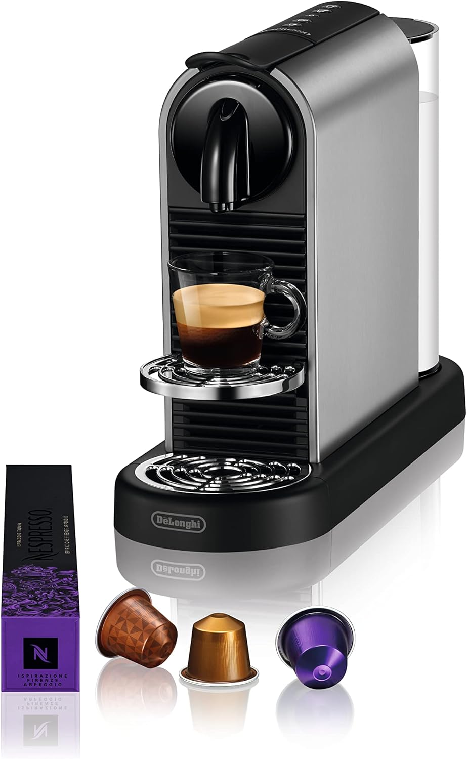 Nespresso De'Longhi EN267.BAE Citiz Kaffeemaschine mit Milchaufschäumer, Energiesparfunktion, 1710W, 1 Liter, 37.2 x 21.8 x 27.7 cm, Schwarz