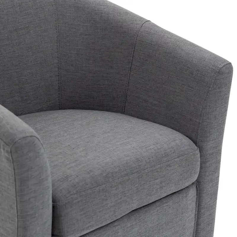 Set of 2 Modern Upholstered Swivel Barrel Chair Living Room Accent Chair