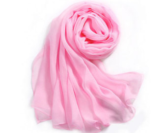 Light Pink Long Sheer Chiffon Scarf  21