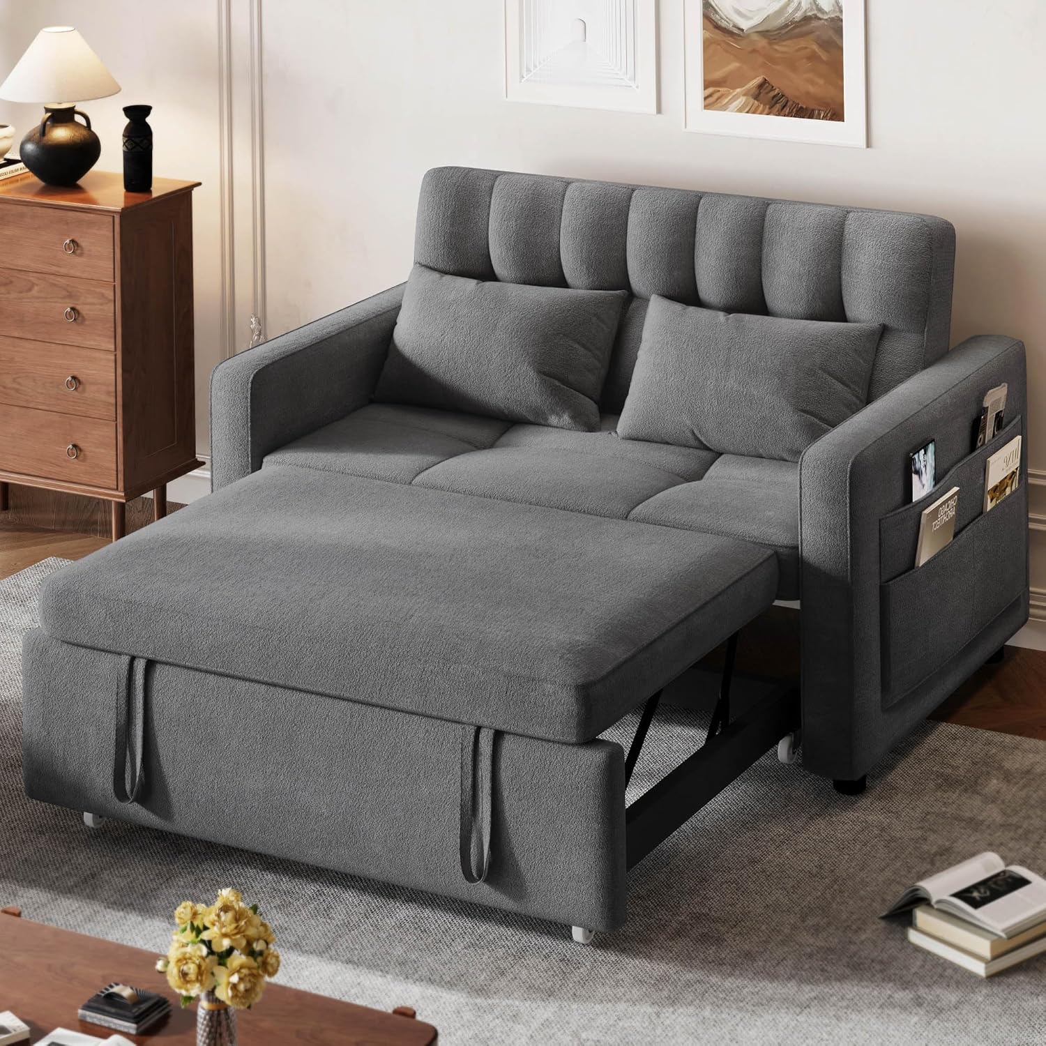 DWVO 3-in-1 Convertible Sofa Bed, 55