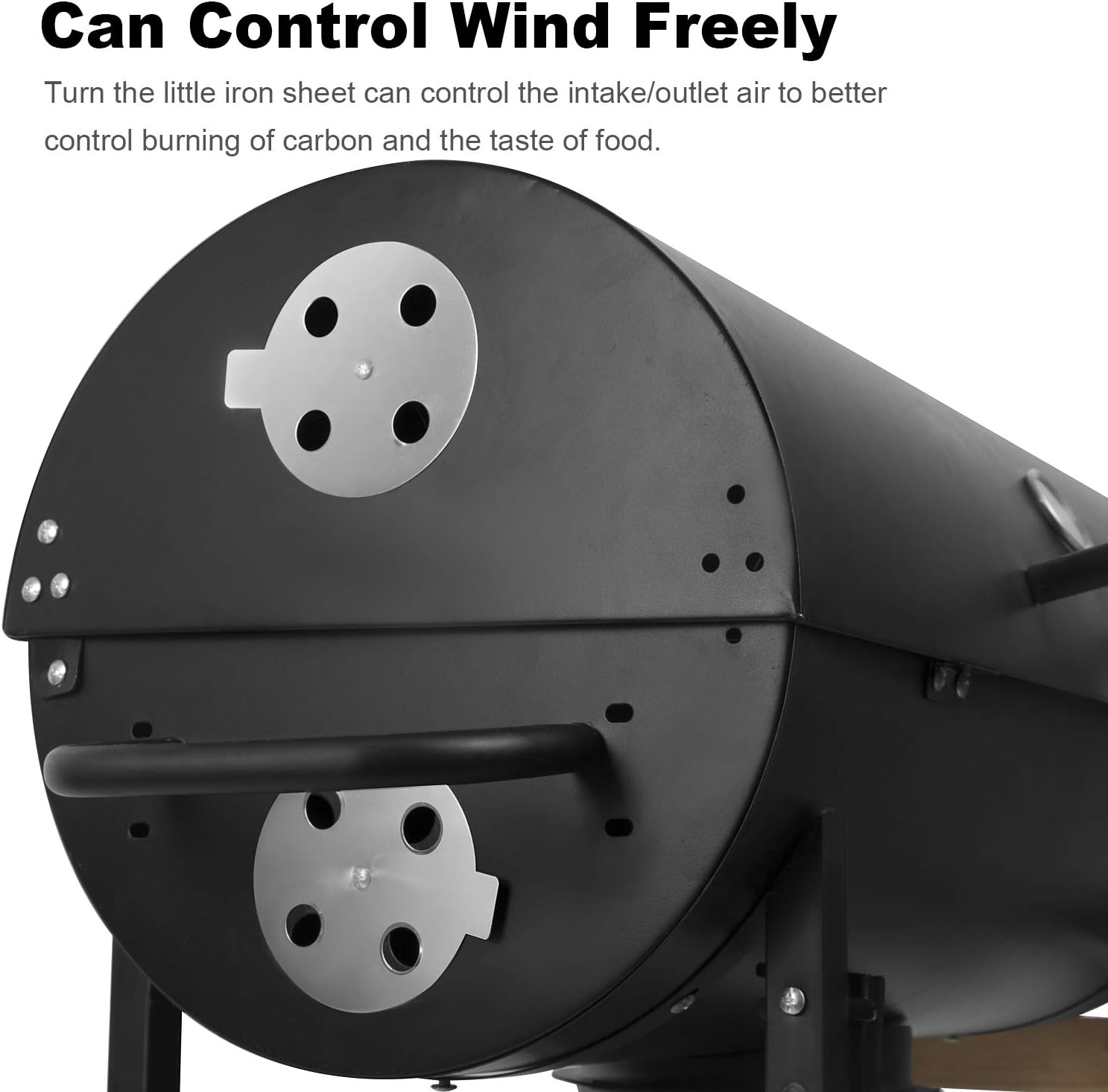 Grillvagn med kolgrill, grill, kolgrill med hjul, antracitgrill, grillugn inkl. integrerad termometer och ventilationsreglage, trädgårdsgrill, grillyta: 70 x 38,5 cm