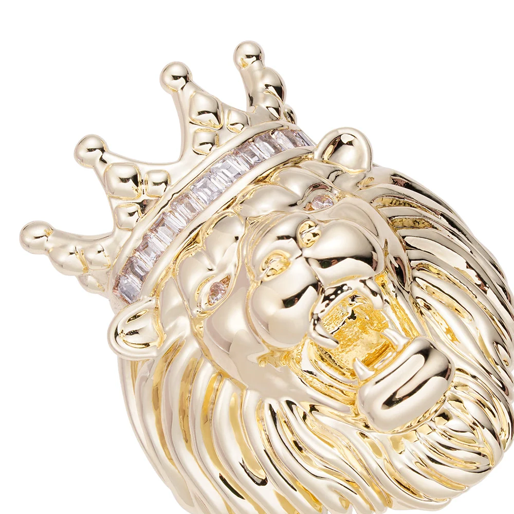 Big Daddy Lion Baguette Iced Out Diamond Ring