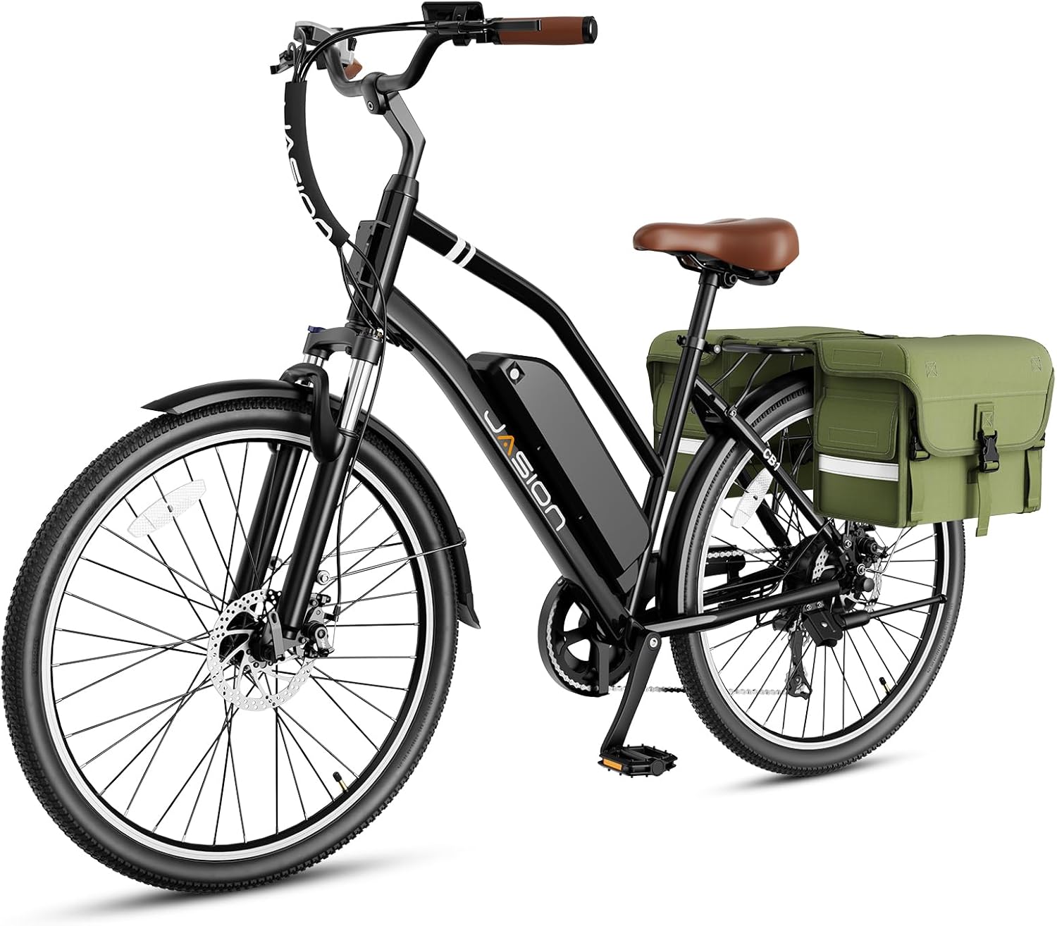 Jasion CB1 Electric Bike for Adults, 1000W Motor Peak Ebike, 450Wh Removeable Battery, 26'' City Cruiser Bicycle, 22 MPH Commuter Women Ebike, 7-Speed Gear
