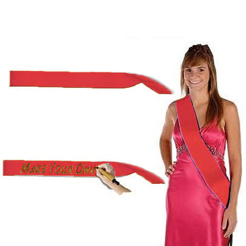 Custom Pageant Wedding Red Sashes Satin Quality  60