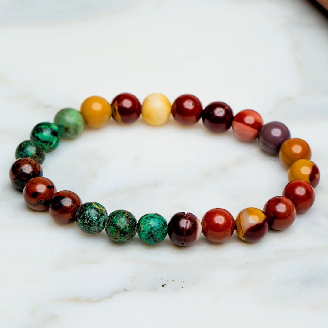 Balans Armband Edelstenen - Mookaiet (Jaspis) & Turkoois - Intuïtie