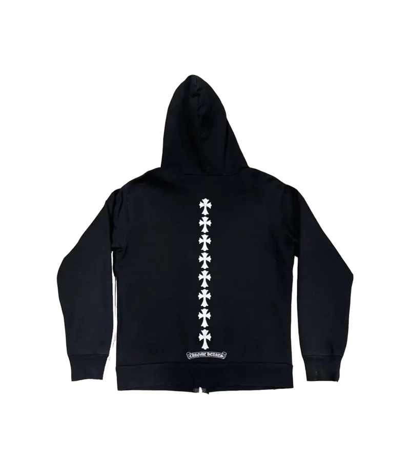 Chrome Hearts CH Triple Cross Logo Zip-Up Hoodie