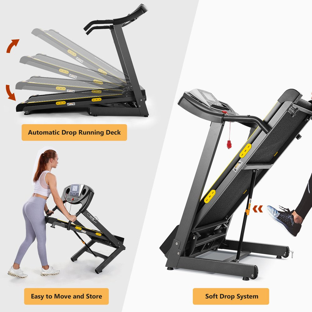 MARNUR 2.5 HP Treadmill with 12% Auto Incline, 220 Lb Weight Capacity, 0.5-8.5 Mph