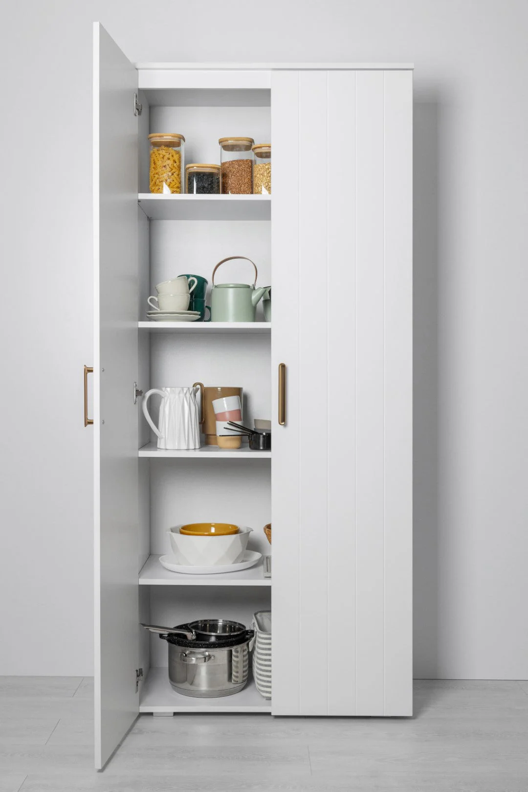 STOCKHOLM UNIVERSAL STORAGE CUPBOARD - VJ PANEL - DECO GOLD HANDLE