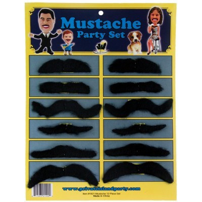 Party Favor Set Fake Bulk Mustaches | 36 PACK 1618PS
