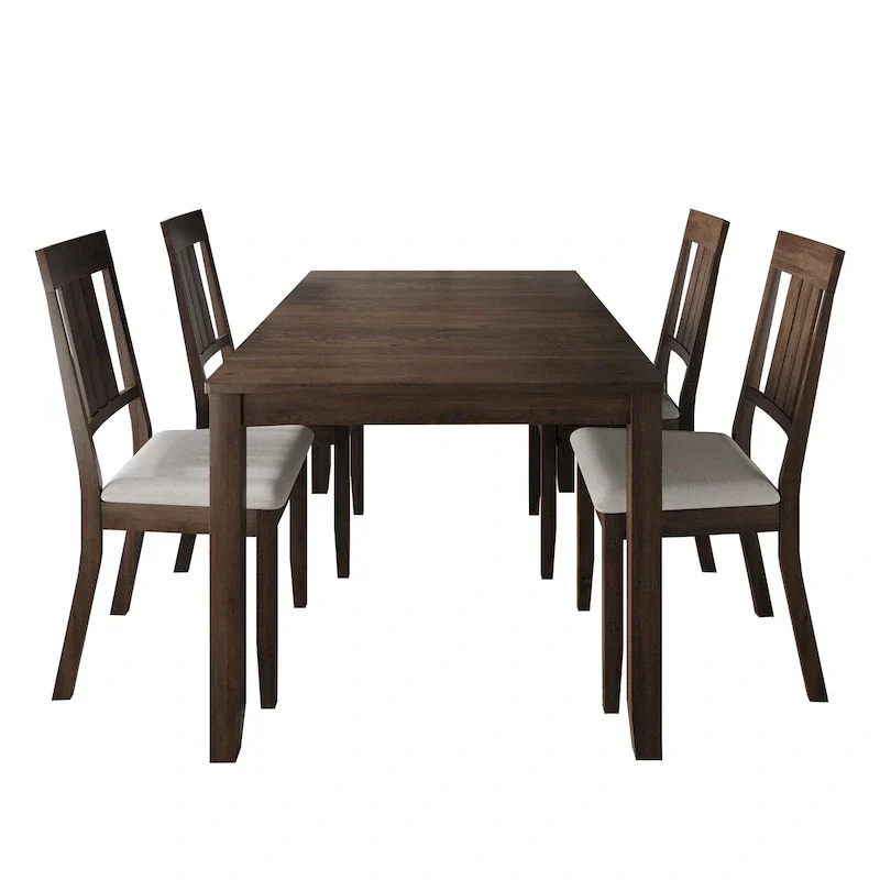 CraftPorch Classic 5-Piece Wooden Dining Ensemble