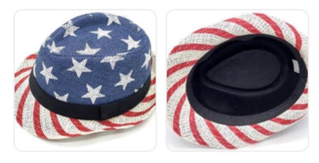 Fedora Hats USA Bulk American Flag 22.5