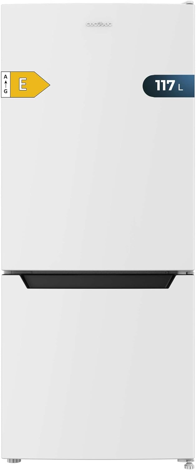 Cecotec Combi No Frost Bolero CoolMarket Combi 117 DF White E Refrigerator Combi White 117L, Defrost, Class E and Fast Freezing Mode