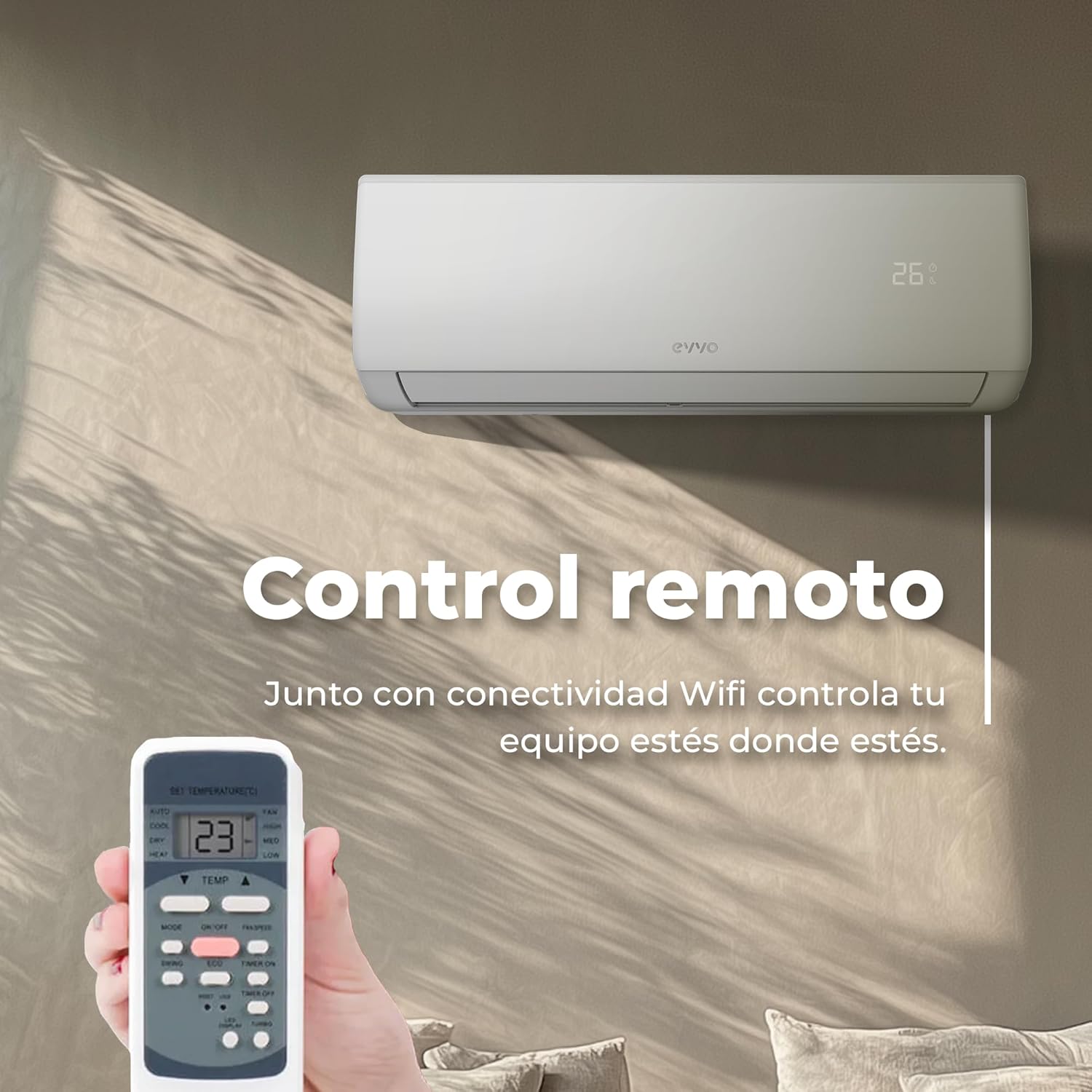 EVVO CLIMA Multi Split Air Conditioner 2x1 WiFi, Efficiency A++, Inverter System, Heat Pump, Dehumidifier, Remote Control, White, 9000 + 12000 BTU
