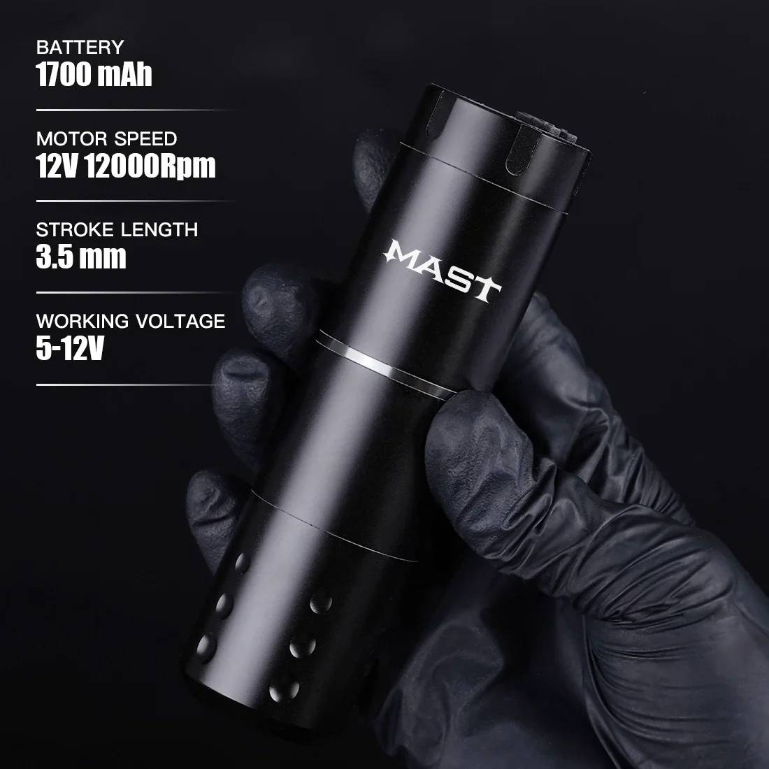Kit de Máquina de Tatuaje Inalámbrica Mast A1 con 20 Agujas de Cartucho