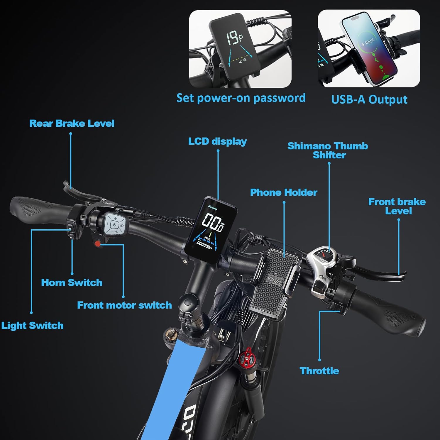 E·Bycco Dual Motors 2000W Peak 3000W Electric Bike for Adults, 37MPH 52V 23Ah Battery Bicycle, Full Suspension 26*4.0 Fat Tire Hydraulic Disc Brake E-Bike, Off-Road Mountain Hunting E-Bikes for Men