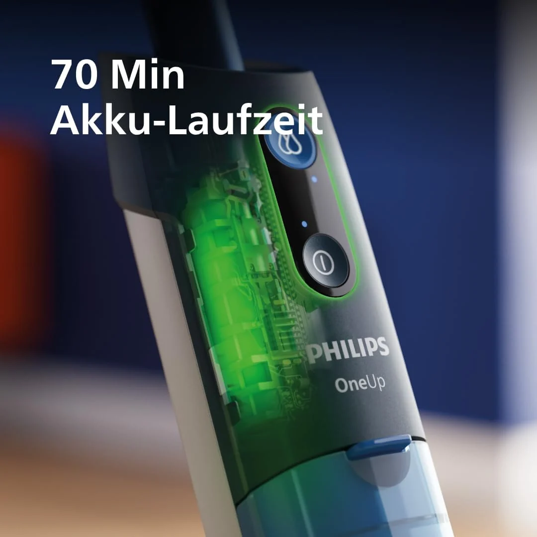 2026 Philips OneUp 5000 Serie Elektrischer Wischmopp - 2X sauberere Böden², 2X schnelleres Wischen, Zwei Feuchtigkeitseinstellungen für Harte & empfindliche Böden, Kabellos mit 360° Drehgelenk (XV5113/01)
