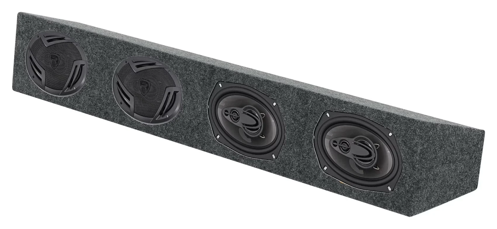 (4) Rockville RV69.4A 6x9" 1000w 4-Way Car Speakers+Quad Speaker Enclosure Box