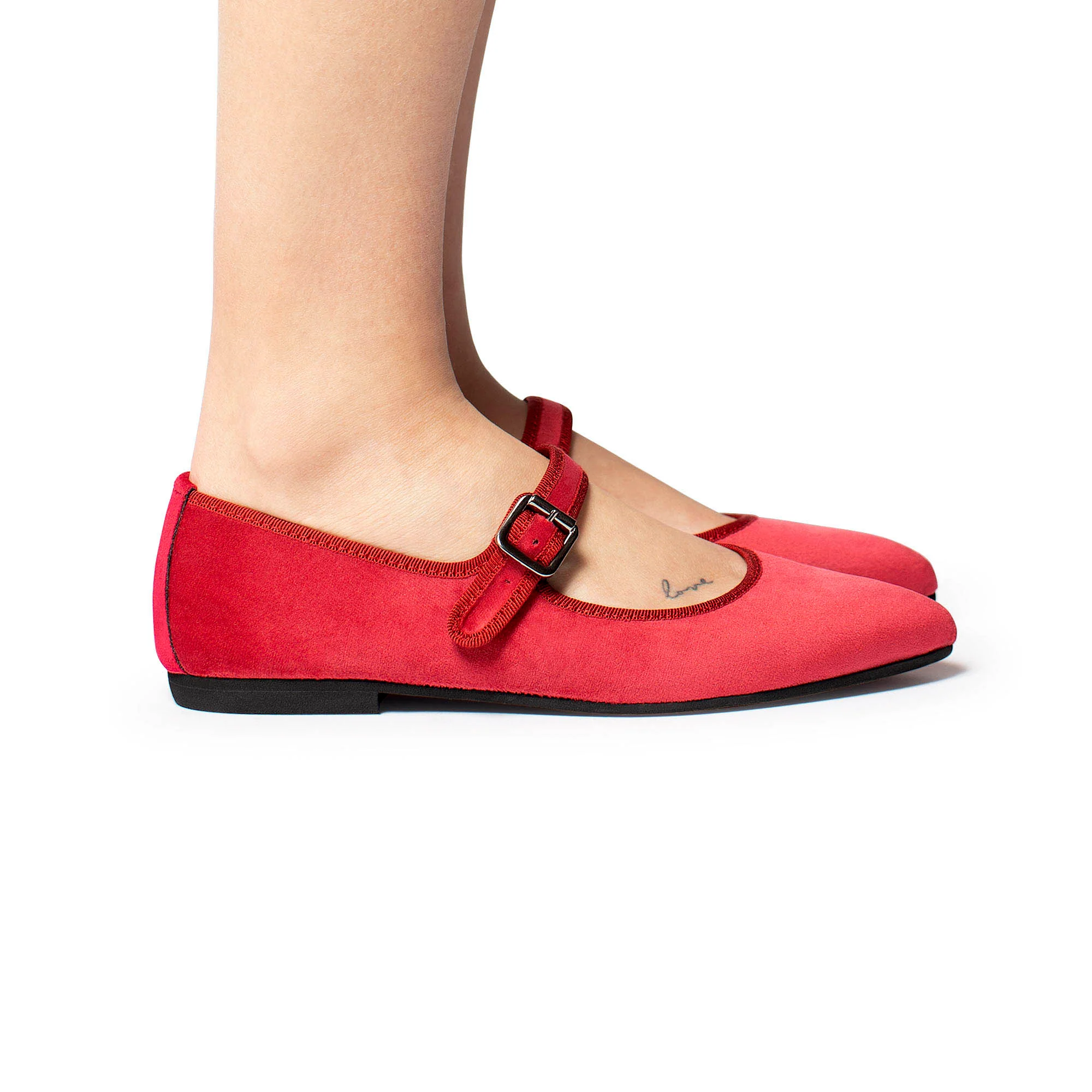 Flavia Mary Jane velluto magenta
