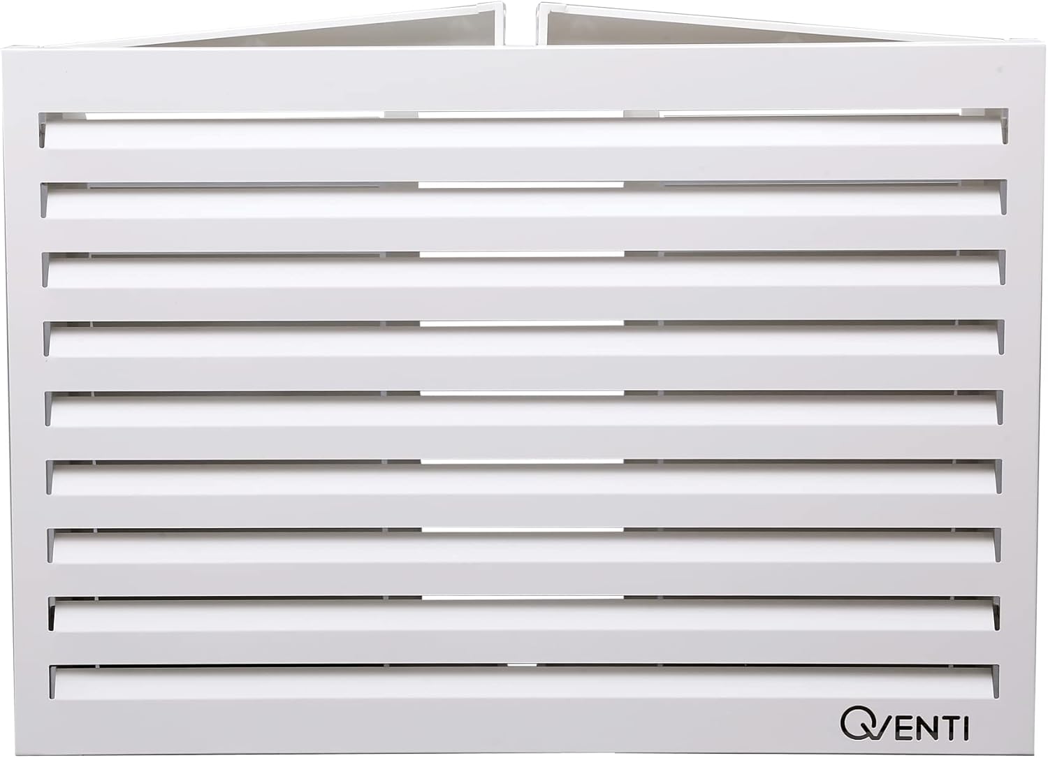 Qventi Abdeckung für Klimaanlage - Anthrazit/Grau - Aluminium - Schutzgitter - Verkleidung - Einfache Montage - Größe S - Außenmaße (LxBxH): 100 x 50 x 75 cm
